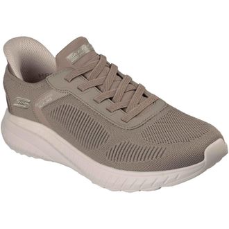 Skechers BOBS Sport Squad Chaos Solid Step Textile Mens Dark Taupe Trainers - Brown - Size UK 12