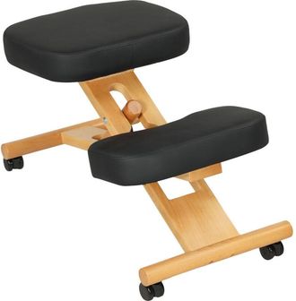 HOMCOM Homcom - Sedia Ergonomica con Inginocchiatoio Altezza Regolabile e Rotelle Nero