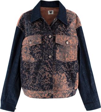 Dior SS23 Navy Paisley Printed Denim Jacket Size XS