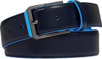 Piquadro Gemaakt in Itali&euml; Leren Riem met Doornsluiting - Heren - Riemen - Blauw - ONE Size - Leer - Accessoires