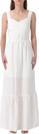 Liu Jo Abito in cotone - Dames - Maxi kleedjes - Wit - L - Katoen - Kleedjes