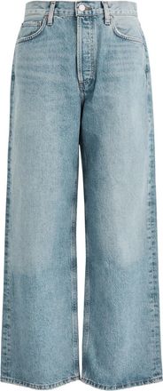 A Gold E Agolde Low Slung Baggy Distressed Wide-leg Jeans - Blue - 27 (W27 / UK8-10 / S)