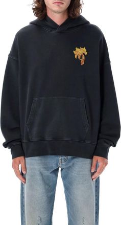 Palm Angels Black Burning Palm Cotton Hoodie