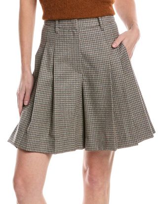 Brunello Cucinelli Pleated Wool-Blend Short