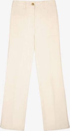 Bally Bone Cotton Tailored Trousers, Brand Size 40 ( US Size 4 )