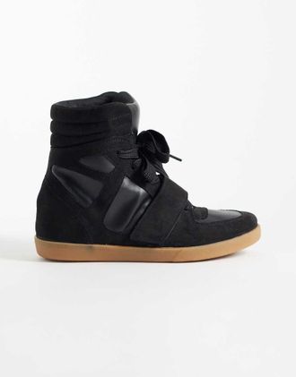 Asos Damson - Sneakers con zeppa nascosta in camoscio nero
