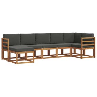 vidaXL Conjunto De Sof&aacute;s De Exterior 7 Pcs Natural Y Antracita Vidaxl