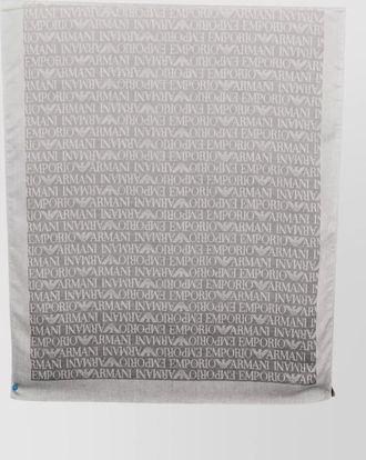 Emporio Armani large stole featuring repeated logo pattern
