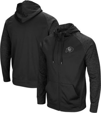 Colosseum Mens Colosseum Black Colorado Buffaloes Blackout 3.0 Tonal Raglan Full-Zip Hoodie at Nordstrom, Size Xxx-Large