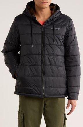 Hurley Kersta Plaid Reversible Hooded Jacket in Black at Nordstrom Rack, Size X-Large