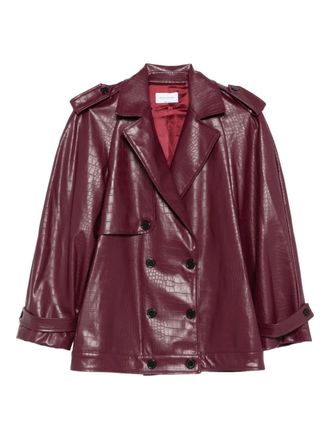 The Nina Studio crocodile-effect double-breasted jacket - Red