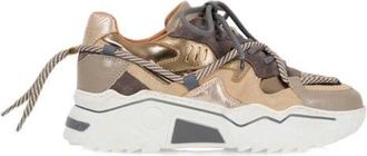 DWRS Jupiter chunky leren sneakers grijs/beige