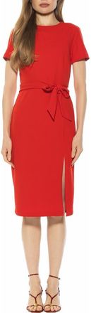 Alexia Admor Zyra Short Sleeve Tie Waist Sheath Dress in Red at Nordstrom Rack, Size X-Small
