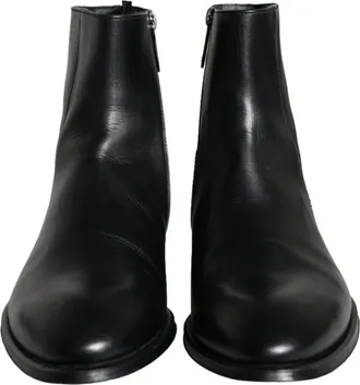 Dolce & Gabbana Black Calf Leather Men Ankle Boots Men Mens Shoes