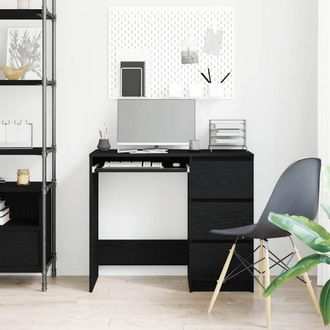 Berkfield Home Durable Desk Black Oak 90x45x76 cm Engineered Wood | Size: 90 x 45 x 76 cm