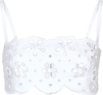 Dolce & Gabbana cut-out detailed cotton top - women - Polyester/Cotton - 42 - White