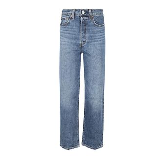 Levi's Straight Fit Jeans, female, Blue, W25, Valley View Straight Ankle Jeans