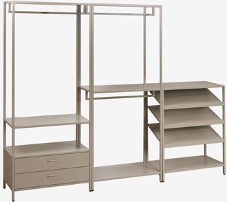 Sklum Armario Modular Abierto De 3 Piezas Con Zapatero Bajo En Acero Janine Sklum