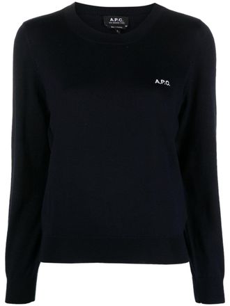 A.P.C. Virginie logo-embroidered jumper - Blue