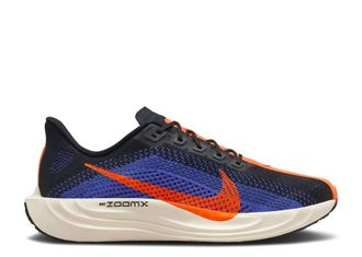 Nike Mens Pegasus Plus Road Running Shoes In Black Blue Crimson
