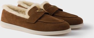 Prada Suede and shearling loafers