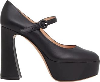 Gianvito Rossi Leren Plateauschoenen - Dames - Pumps - Zwart - 39 1/2 EU - Leer - Schoenen