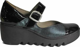 FLY London Womens Baxe Mary Jane Pump In Black Green