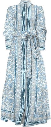 MC2 Saint Barth Jensen Long Dress - Dames - Shirt Kleedjes - Blauw - S - Katoen - Kleedjes