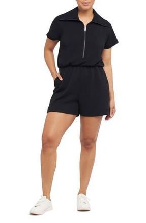 Spanx AirEssentials Half-Zip Romper in Very Black at Nordstrom Rack, Size Small