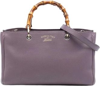 Gucci Pre-owned Handbags, female, Purple, Size: ONE SIZE Pre-owned Bamboo Shopper