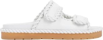 Bottega Veneta Witte Platte Muilezel Sandalen - Dames - Sandalen - Wit - 37 EU - Leer - Schoenen