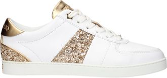 Jimmy Choo London White Leather Low Top Womens Sneakers