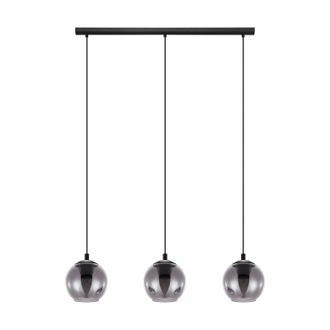 Loops Pendant Light Colour Black Shade Black Transparent Glass Vaporized E27 3x40W