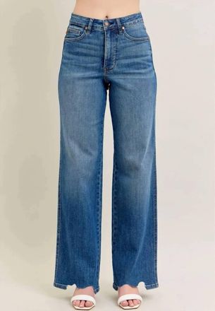 Judy Blue Tummy Control Hem Jeans In Blue