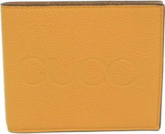 Gucci Pre-owned Wallets, male, Yellow, Size: ONE SIZE Pre-owned Leather Bifold Wallet with Card Slots and Bill Compartment