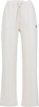 Moncler Wide Leg Cotton Trainingsbroeken - Dames - Sweatpants - Wit - XS - Katoen - Broeken