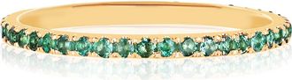 EF Collection Emerald Eternity Stack Ring in 14K Yellow Gold at Nordstrom, Size 6