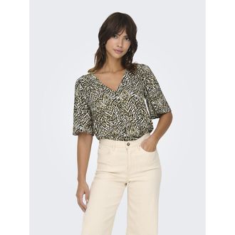 Jacqueline de Yong Bedrukte blouse met V-hals