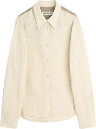 Our Legacy Slip Shirt - Dames - Overhemden - Beige - M - Katoen - Overhemden