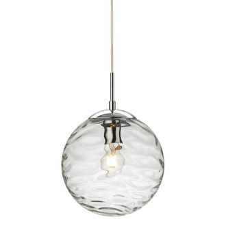 Netlighting Mercury Globe Pendant Light Chrome with Clear Glass in Grey