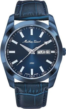 Mathey-Tissot Mathey-Tissot Mens Mathy I Day-Date Blue Dial Watch