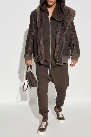 Rick Owens Shearling Coat Hollywood, Mens, Brown