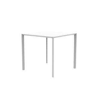 MondoViro Mesa de jardín cuadrada de metal blanco 80x80 cm 75h