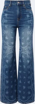 Veronica Beard Taylor printed wide-leg jean