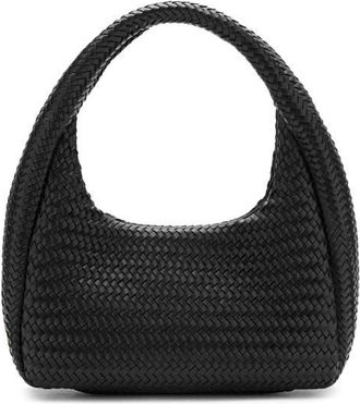 Mango Braided Faux Leather Shoulder Bag in Black at Nordstrom