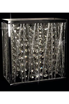 Netlighting Melenki 1 Light Polished Chrome Crystal Wall Light in Grey