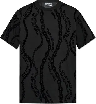 Versace Jeans Couture Gestreept T-shirt - Heren - T-shirts - Zwart - XL - Tops