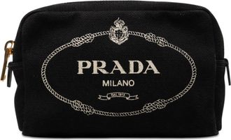 Prada Pre-owned Prada Canvas Canapa Logo Pouch Unisex LUF8BPV5IWPKJLQP