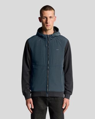 Lyle & Scott Half Raglan Hybrid Hoodie in Dark Navy at Nordstrom, Size Xx-Large