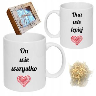 OEM Regalo De San Valent&iacute;n Para Ella Y Para &Eacute;l: Set De Tazas Para Ella Y Para &Eacute;l